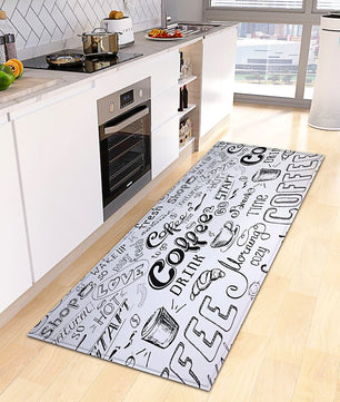 Kitchen Mat Coffee Kitchen Rug Doormat Anti Slip Home Living Room Bedroom Floor Decor KM379b - Lusy Store