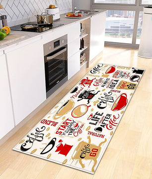 Kitchen Mat Coffee Kitchen Rug Doormat Anti Slip Home Living Room Bedroom Floor Decor KM379b - Lusy Store