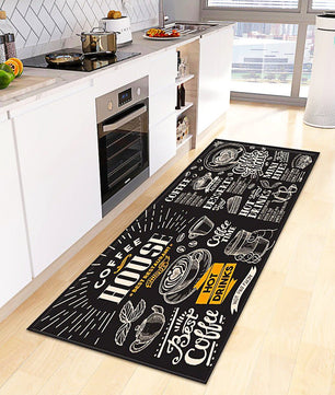 Kitchen Mat Coffee Kitchen Rug Doormat Anti Slip Home Living Room Bedroom Floor Decor KM379b - Lusy Store
