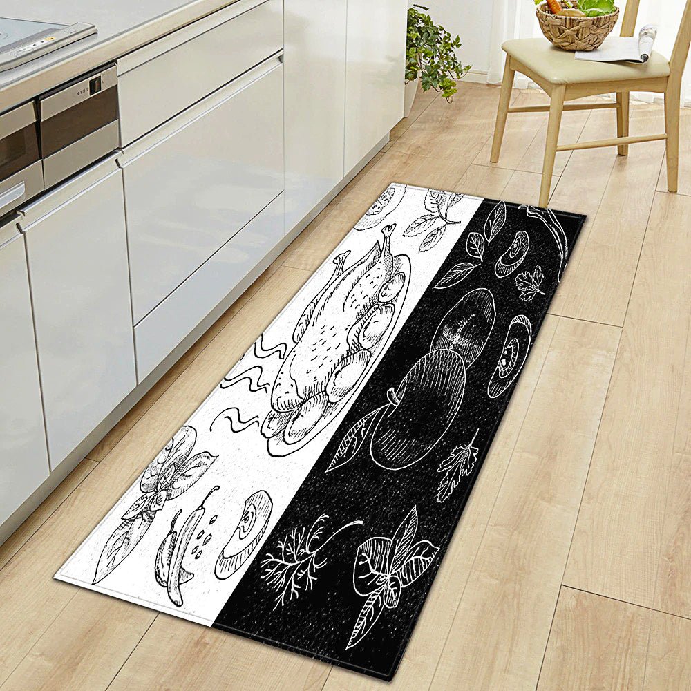 Kitchen Mat Modern Living Room Bedroom Decor Anti-Slip Foot Rug KM371 - Lusy Store