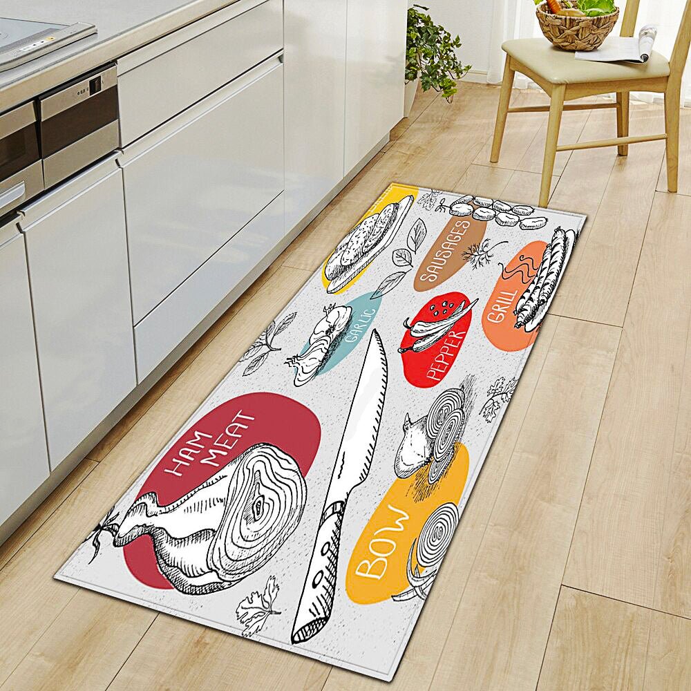 Kitchen Mat Modern Living Room Bedroom Decor Anti-Slip Foot Rug KM371 - Lusy Store