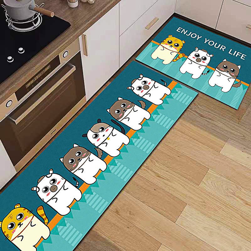 Kitchen Mat Washable Non-Slip Absorbent Living Room Bedroom Long Area Rug KM363 - Lusy Store