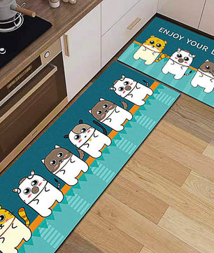 Kitchen Mat Washable Non-Slip Absorbent Living Room Bedroom Long Area Rug KM363 - Lusy Store