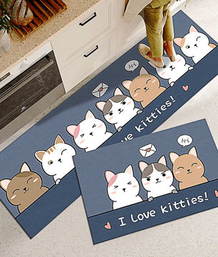 Kitchen Mat Washable Non-Slip Absorbent Living Room Bedroom Long Area Rug KM363 - Lusy Store