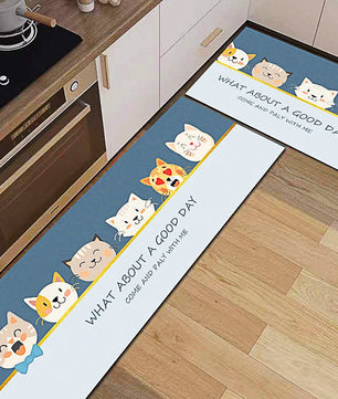 Kitchen Mat Washable Non-Slip Absorbent Living Room Bedroom Long Area Rug KM363 - Lusy Store