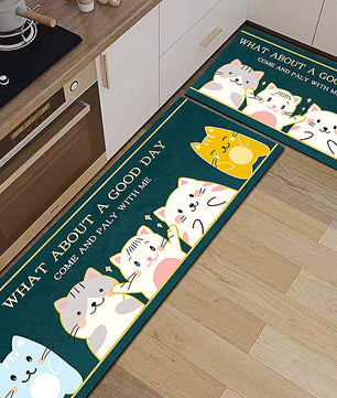Kitchen Mat Washable Non-Slip Absorbent Living Room Bedroom Long Area Rug KM363 - Lusy Store