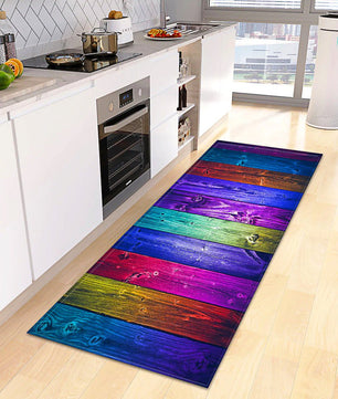 Kitchen Mat Wood Grain Bedroom Entrance Anti-Slip Living Room Floor Decor Carpet Home KM365 - Lusy Store