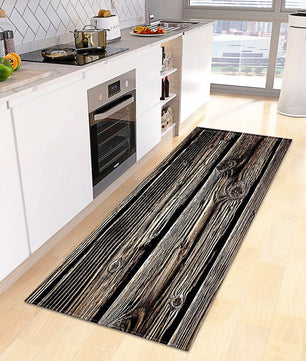 Kitchen Mat Wood Grain Bedroom Entrance Anti-Slip Living Room Floor Decor Carpet Home KM365 - Lusy Store