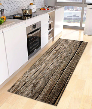 Kitchen Mat Wood Grain Bedroom Entrance Anti-Slip Living Room Floor Decor Carpet Home KM365 - Lusy Store