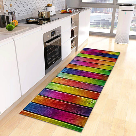 Kitchen Mat Wood Grain Bedroom Entrance Anti-Slip Living Room Floor Decor Carpet Home KM365 - Lusy Store