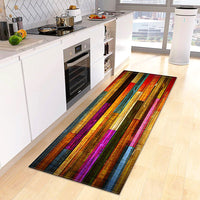 Kitchen Mat Wood Grain Bedroom Entrance Anti-Slip Living Room Floor Decor Carpet Home KM365 - Lusy Store