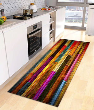 Kitchen Mat Wood Grain Bedroom Entrance Anti-Slip Living Room Floor Decor Carpet Home KM365 - Lusy Store