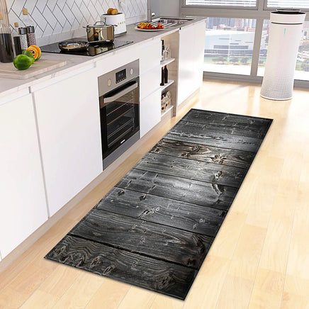 Kitchen Mat Wood Grain Bedroom Entrance Anti-Slip Living Room Floor Decor Carpet Home KM365 - Lusy Store