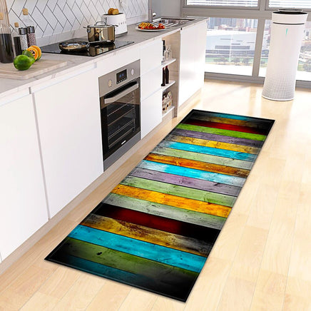 Kitchen Mat Wood Grain Bedroom Entrance Anti-Slip Living Room Floor Decor Carpet Home KM365b 1