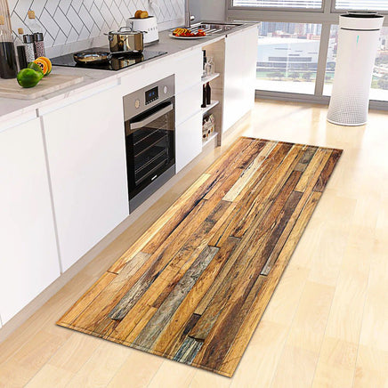 Kitchen Mat Wood Grain Bedroom Entrance Anti-Slip Living Room Floor Decor Carpet Home KM365b 4