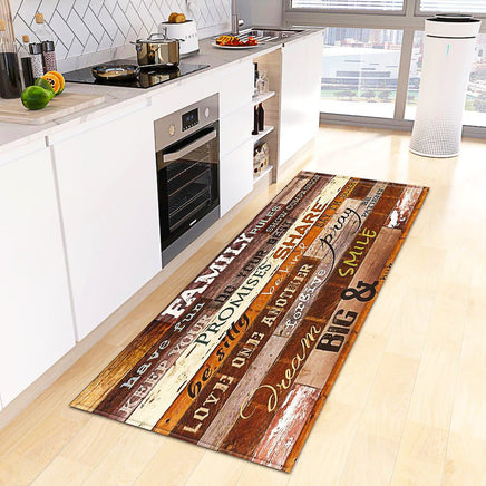 Kitchen Mat Wood Grain Bedroom Entrance Anti-Slip Living Room Floor Decor Carpet Home KM365b 11