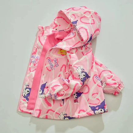 Kuromi Jacket Anime Cinnamoroll Polarized Kids Hooded Cartoon Detachable Casual Top Girl