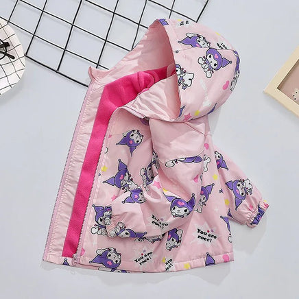 Kuromi Jacket Anime Cinnamoroll Polarized Kids Hooded Cartoon Detachable Casual Top Girl A6