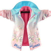 Kuromi Jacket Anime Cinnamoroll Polarized Kids Hooded Cartoon Detachable Casual Top Girl