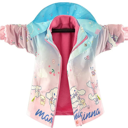 Kuromi Jacket Anime Cinnamoroll Polarized Kids Hooded Cartoon Detachable Casual Top Girl