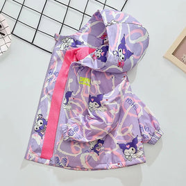 Kuromi Jacket Anime Cinnamoroll Polarized Kids Hooded Cartoon Detachable Casual Top Girl A2