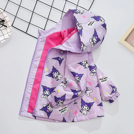 Kuromi Jacket Anime Cinnamoroll Polarized Kids Hooded Cartoon Detachable Casual Top Girl - Lusy Store LLC