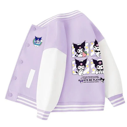 Kuromi Jacket Baseball Cotton Long Sleeve Sanrio Cartoon Casual Cute Student Coat Anime Spring