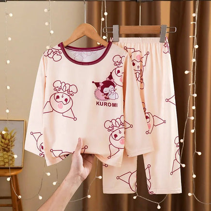 Kuromi Pajamas My Melody Cinnamoroll Children Set Anime Girls Boys Sleepwear Home Clothes - Lusy Store LLC