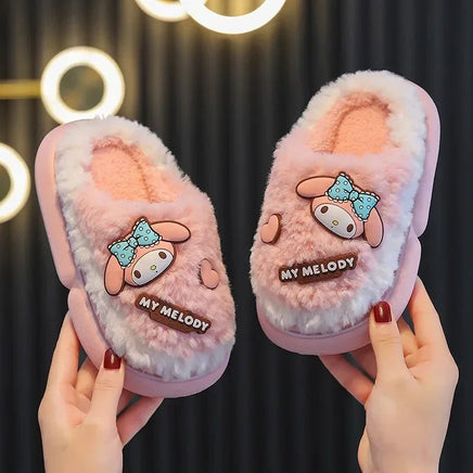 Kuromi Slippers Sanrio Childrens Cotton Cute Cartoon My Melody Hello Kitty Home Non-slip Warm Shoes My Melody-1
