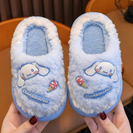Kuromi Slippers Sanrio Childrens Cotton Cute Cartoon My Melody Hello Kitty Home Non-slip Warm Shoes - Lusy Store LLC