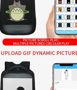 LED Backpack Display Backpack With Smart Wifi App Control Light Multi-Function B374 - Lusy Store