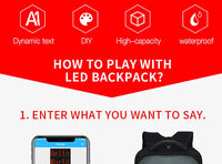 LED Backpack Display Backpack With Smart Wifi App Control Light Multi-Function B374 - Lusy Store