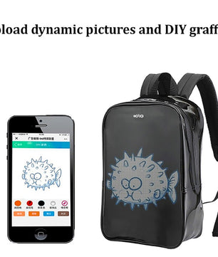 LED Backpack Display Business Travel Laptop Backpack For Men With Smart Wifi B373 - Lusy Store