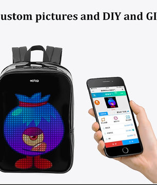 LED Backpack Display Business Travel Laptop Backpack For Men With Smart Wifi B373 - Lusy Store