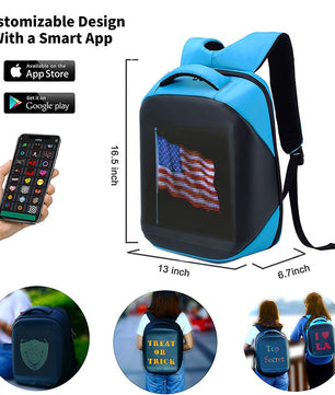 LED Backpack Display Men Business Travel Laptop School Backpack Smart Bluetooth B372 - Lusy Store