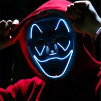 Led Halloween Light Mask Cosplay Scary Mask Halloween Party Supplies Christmas - Lusy Store
