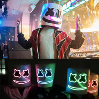Led Halloween Mask DIY Assembled Full Head Cover DJ Music Mask Party Props Cosplay - Lusy Store