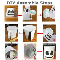 Led Halloween Mask DIY Assembled Full Head Cover DJ Music Mask Party Props Cosplay - Lusy Store