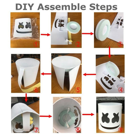 Led Halloween Mask DIY Assembled Full Head Cover DJ Music Mask Party Props Cosplay - Lusy Store
