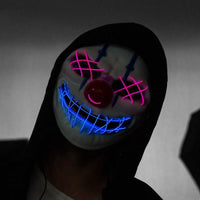 Led Halloween Mask Glowing in Dark Scary Party Skull Mascara Light Cosplay