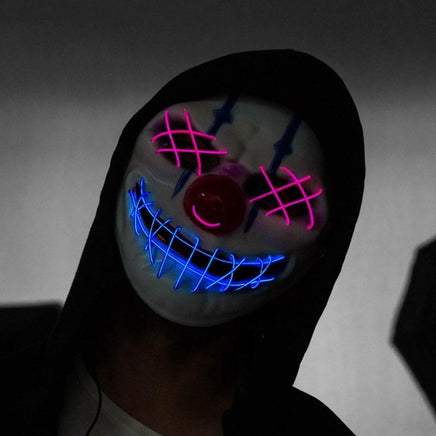 Led Halloween Mask Glowing in Dark Scary Party Skull Mascara Light Cosplay