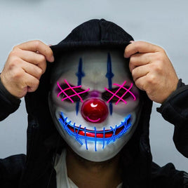 Led Halloween Mask Glowing in Dark Scary Party Skull Mascara Light Cosplay 19x24x8cm