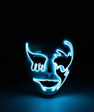 Led Halloween Mask Horror EL Wire Ball Mak Carnaval Cosplay Party Club Bar DJ Glowing Full Face Masks - Lusy Store
