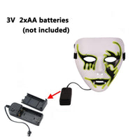Led Halloween Mask Horror EL Wire Ball Mak Carnaval Cosplay Party Club Bar DJ Glowing Full Face Masks
