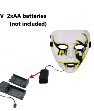 Led Halloween Mask Horror EL Wire Ball Mak Carnaval Cosplay Party Club Bar DJ Glowing Full Face Masks - Lusy Store
