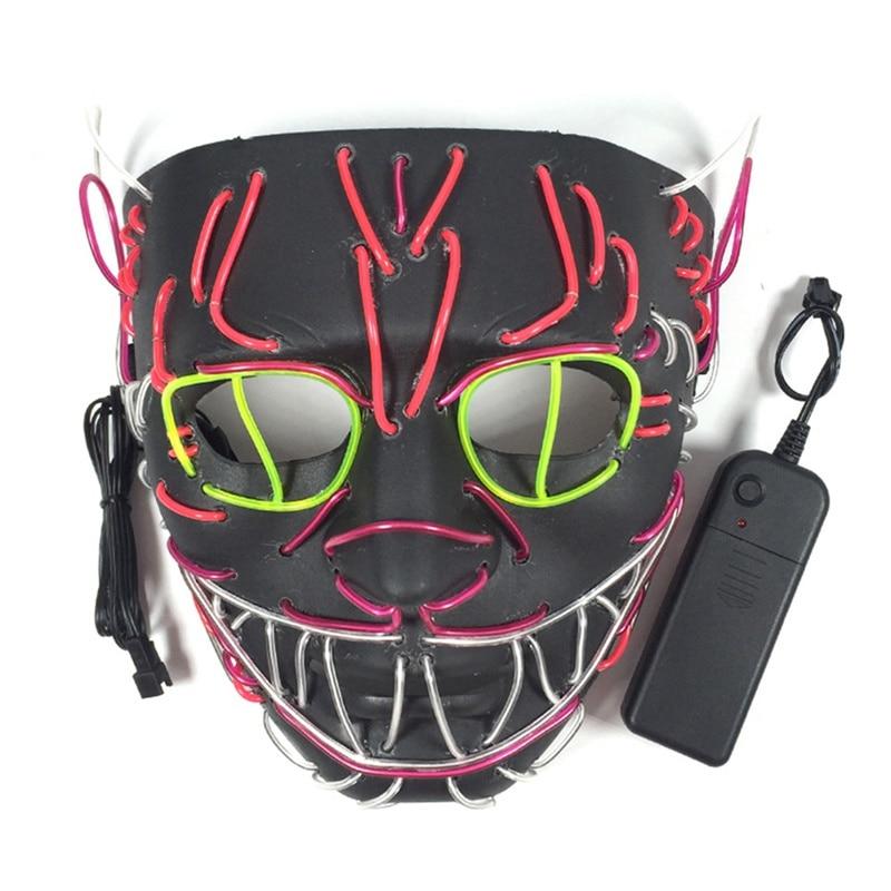 Led Halloween Mask King Cat Party Decoration EL Light Full Face Mask - Lusy Store