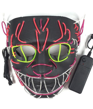 Led Halloween Mask King Cat Party Decoration EL Light Full Face Mask - Lusy Store