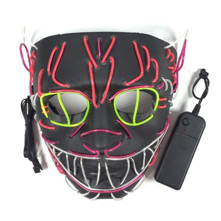 Led Halloween Mask King Cat Party Decoration EL Light Full Face Mask - Lusy Store