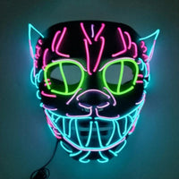 Led Halloween Mask King Cat Party Decoration EL Light Full Face Mask - Lusy Store