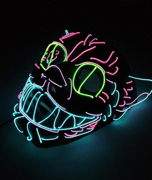Led Halloween Mask King Cat Party Decoration EL Light Full Face Mask - Lusy Store